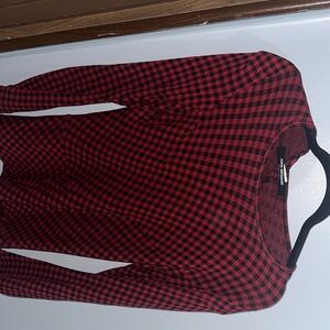 Junya Watanabe Red and Black Plaid Top